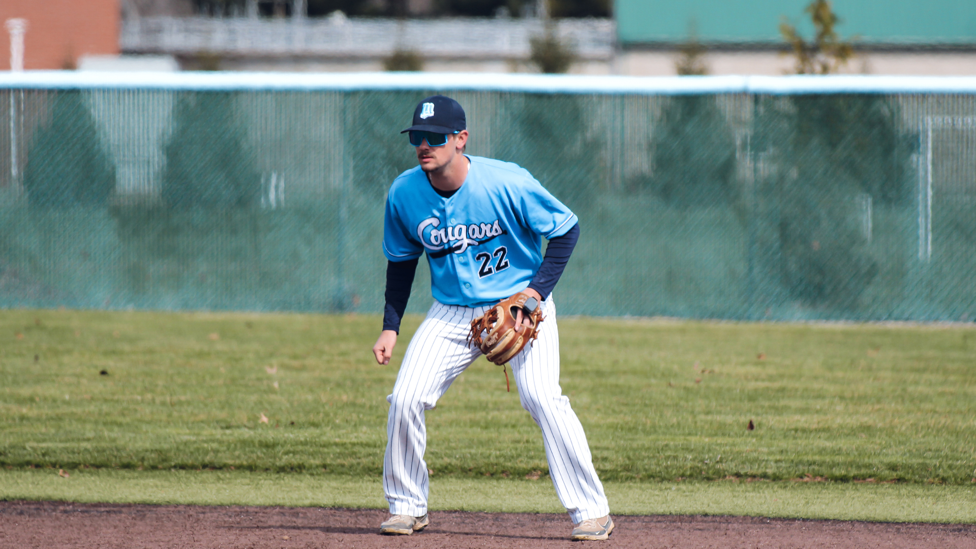 Rider Minnick getting ready to field a ball